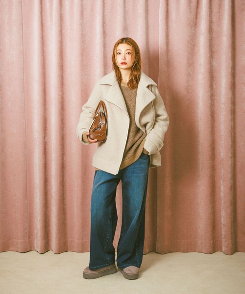 セール】[軽い着心地]ウーリーライダースコート（その他アウター