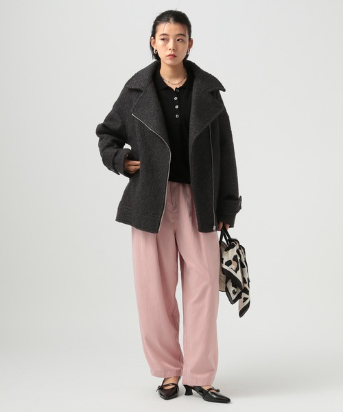 セール】[軽い着心地]ウーリーライダースコート（その他アウター