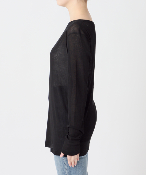 Spick & Span(スピックアンドスパン)の「《追加2》シアーボートネックプルオーバー(Tシャツ/カットソー・レディース・ブラック/イエロー系その他/ブルー/ホワイト・FREE)」の10枚目の写真