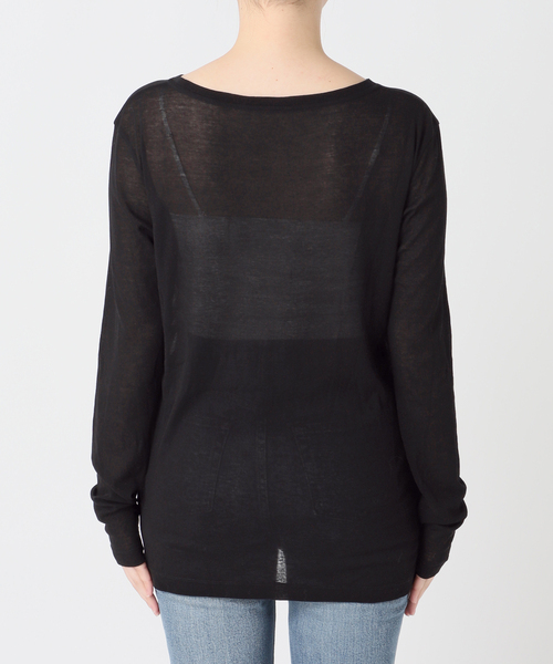 Spick & Span(スピックアンドスパン)の「《追加2》シアーボートネックプルオーバー(Tシャツ/カットソー・レディース・ブラック/イエロー系その他/ブルー/ホワイト・FREE)」の11枚目の写真