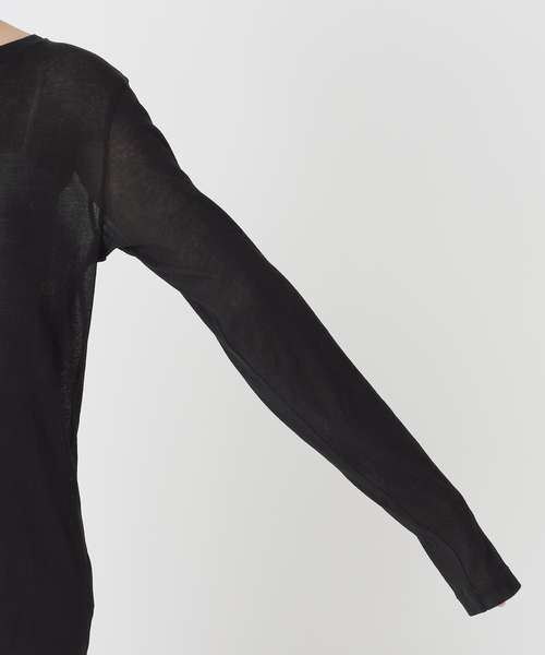 Spick & Span(スピックアンドスパン)の「《追加2》シアーボートネックプルオーバー(Tシャツ/カットソー・レディース・ブラック/イエロー系その他/ブルー/ホワイト・FREE)」の14枚目の写真