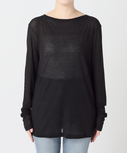 Spick & Span(スピックアンドスパン)の「《追加2》シアーボートネックプルオーバー(Tシャツ/カットソー・レディース・ブラック/イエロー系その他/ブルー/ホワイト・FREE)」の17枚目の写真