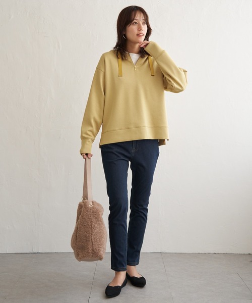 ikka（イッカ）の「【親子コーデ】GOKU楽 鹿の子ダンボールパーカー（パーカー・レディース・ブラック/ブラウン系その他/グリーン/イエロー/ベージュ・M/L/S）」の22枚目の写真