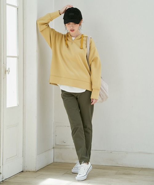 ikka（イッカ）の「【親子コーデ】GOKU楽 鹿の子ダンボールパーカー（パーカー・レディース・ブラック/ブラウン系その他/グリーン/イエロー/ベージュ・M/L/S）」の17枚目の写真