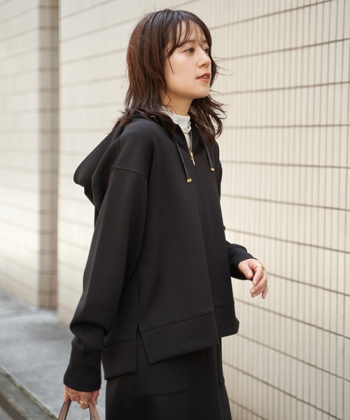 ikka（イッカ）の「【親子コーデ】GOKU楽 鹿の子ダンボールパーカー（パーカー・レディース・ブラック/ブラウン系その他/グリーン/イエロー/ベージュ・M/L/S）」の11枚目の写真