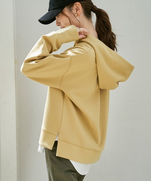 ikka（イッカ）の「【親子コーデ】GOKU楽 鹿の子ダンボールパーカー（パーカー・レディース・ブラック/ブラウン系その他/グリーン/イエロー/ベージュ・M/L/S）」の8枚目の写真