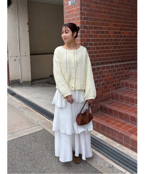 titivate(ティティベイト)の「ランダムヘムティアードスカート(スカート・レディース・ダークブラウン/チャコール/オフホワイト/ブラック/ブルー/ライトベージュ・SP/S/M/L)」の11枚目の写真