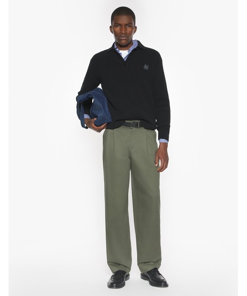 FOX HEAD WOOL RIBBED POLO JUMPER（ポロシャツ）｜Maison Kitsune