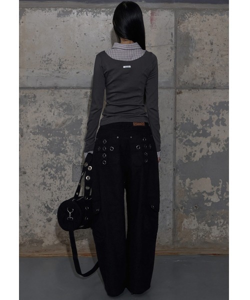 FANCY CLUB(ファンシークラブ)の「A'GEM/9 × .kom 『FANCY CLUB/ファンシークラブ』 SHIRT LAYERED LONG SLEEVE/シャツ レイヤード 長袖Tシャツ(Tシャツ/カットソー・レディース・グレー/ブラック/チャコールグレー・FREE)」の14枚目の写真