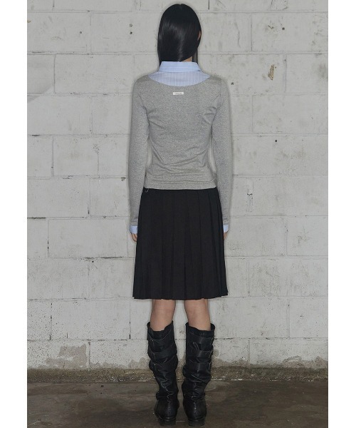 FANCY CLUB(ファンシークラブ)の「A'GEM/9 × .kom 『FANCY CLUB/ファンシークラブ』 SHIRT LAYERED LONG SLEEVE/シャツ レイヤード 長袖Tシャツ(Tシャツ/カットソー・レディース・グレー/ブラック/チャコールグレー・FREE)」の19枚目の写真