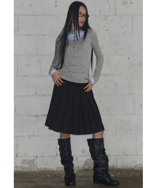 FANCY CLUB(ファンシークラブ)の「A'GEM/9 × .kom 『FANCY CLUB/ファンシークラブ』 SHIRT LAYERED LONG SLEEVE/シャツ レイヤード 長袖Tシャツ(Tシャツ/カットソー・レディース・グレー/ブラック/チャコールグレー・FREE)」の16枚目の写真