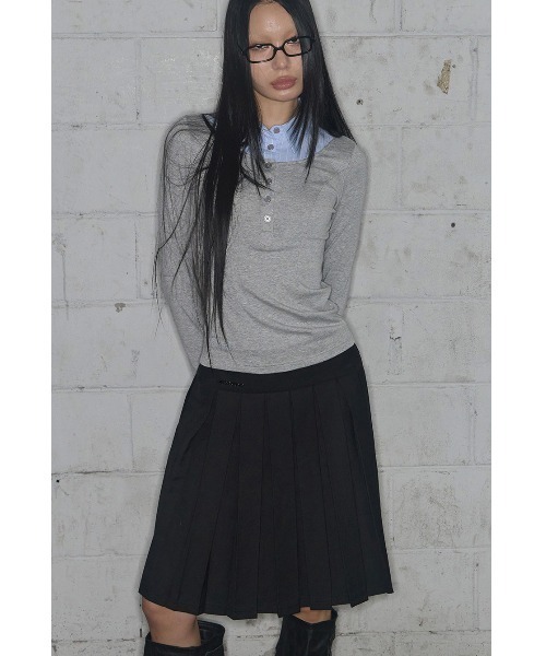 FANCY CLUB(ファンシークラブ)の「A'GEM/9 × .kom 『FANCY CLUB/ファンシークラブ』 SHIRT LAYERED LONG SLEEVE/シャツ レイヤード 長袖Tシャツ(Tシャツ/カットソー・レディース・グレー/ブラック/チャコールグレー・FREE)」の15枚目の写真