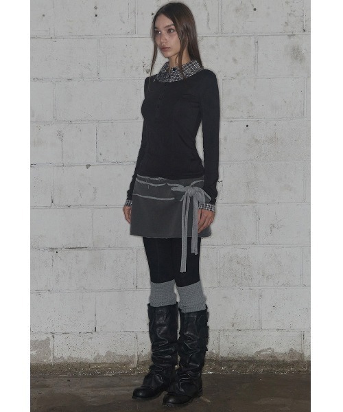 FANCY CLUB(ファンシークラブ)の「A'GEM/9 × .kom 『FANCY CLUB/ファンシークラブ』 SHIRT LAYERED LONG SLEEVE/シャツ レイヤード 長袖Tシャツ(Tシャツ/カットソー・レディース・グレー/ブラック/チャコールグレー・FREE)」の7枚目の写真