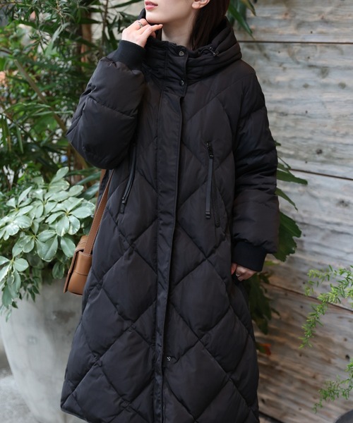 sakishimatokyo premium＞配色使い キルティングダウンコート