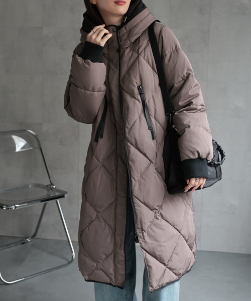 sakishimatokyo（サキシマトーキョー）の「＜sakishimatokyo premium＞配色使い キルティングダウンコート（ダウンジャケット/コート・レディース・モカ/ブラック/カーキ/オフホワイト・MEDIUM/LARGE/X-LARGE）」の8枚目の写真