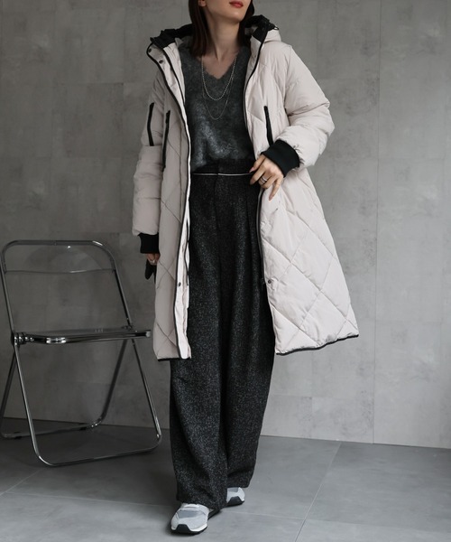 sakishimatokyo premium＞配色使い キルティングダウンコート