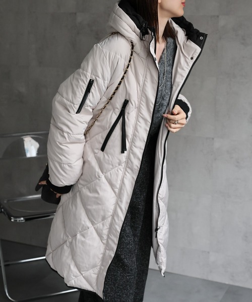 sakishimatokyo（サキシマトーキョー）の「＜sakishimatokyo premium＞配色使い キルティングダウンコート（ダウンジャケット/コート・レディース・モカ/ブラック/カーキ/オフホワイト・MEDIUM/LARGE/X-LARGE）」の14枚目の写真