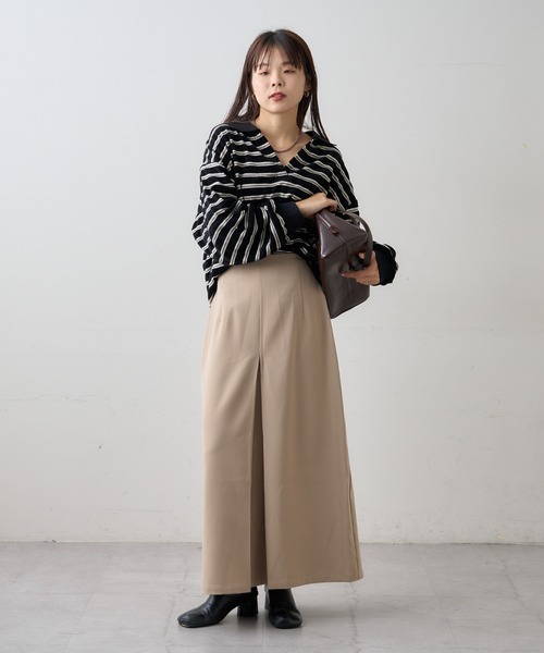 ZOZO限定】【マルチサイズ】フロントタックペンシルロングスカート