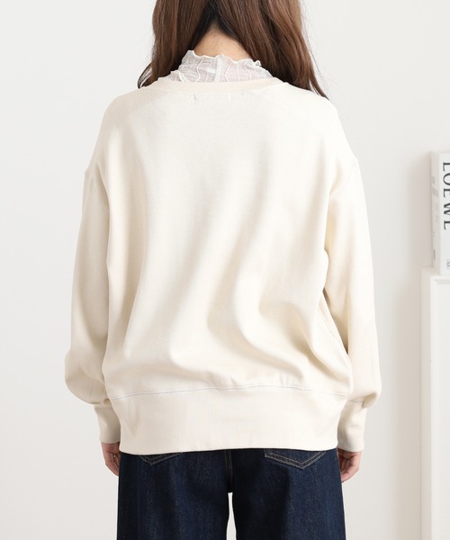 OMNES（オムネス）の「ハニカムストレッチ袖ボリュームカーディガン（カーディガン/ボレロ・レディース・ネイビー/ホワイト/アイボリー・FREE）」の6枚目の写真