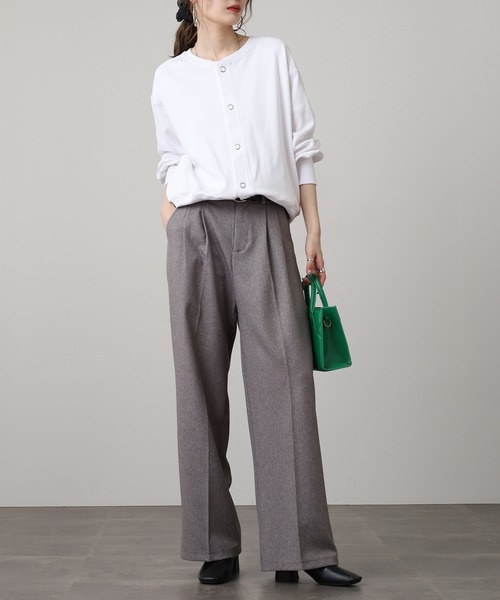 OMNES（オムネス）の「ハニカムストレッチ袖ボリュームカーディガン（カーディガン/ボレロ・レディース・ネイビー/ホワイト/アイボリー・FREE）」の15枚目の写真