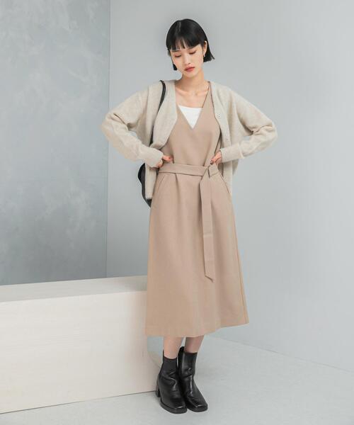 URBAN RESEARCH ROSSO WOMEN(アーバンリサーチ ロッソ)の「『UR TECH』 ジャンパーワンピース(ワンピース・レディース・ブラック/モカ/ベージュ・36/38)」の4枚目の写真