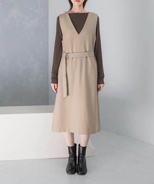 URBAN RESEARCH ROSSO WOMEN(アーバンリサーチ ロッソ)の「『UR TECH』 ジャンパーワンピース(ワンピース・レディース・ブラック/モカ/ベージュ・36/38)」の11枚目の写真