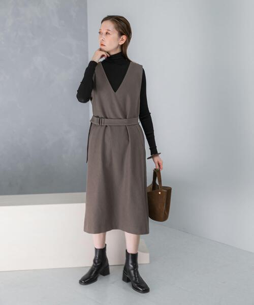 URBAN RESEARCH ROSSO WOMEN(アーバンリサーチ ロッソ)の「『UR TECH』 ジャンパーワンピース(ワンピース・レディース・ブラック/モカ/ベージュ・36/38)」の19枚目の写真