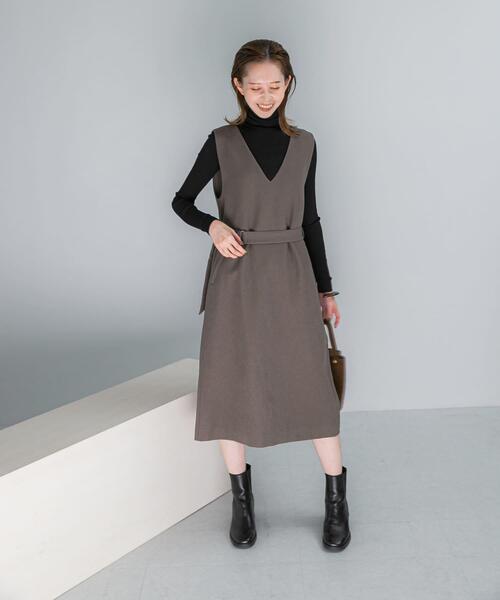 URBAN RESEARCH ROSSO WOMEN(アーバンリサーチ ロッソ)の「『UR TECH』 ジャンパーワンピース(ワンピース・レディース・ブラック/モカ/ベージュ・36/38)」の20枚目の写真