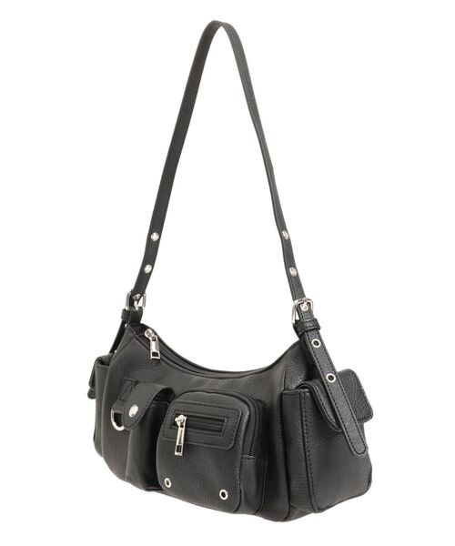 MURUA（ムルーア）の「マルチポケットショルダーバッグ（ショルダーバッグ・レディース・ブラック/グレー・FREE）」の8枚目の写真