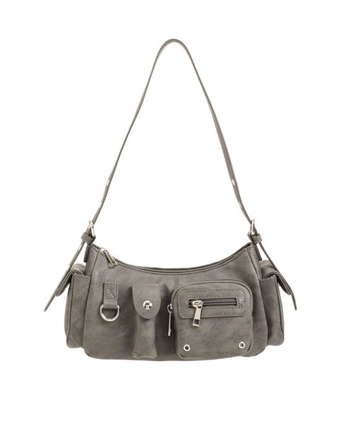 MURUA（ムルーア）の「マルチポケットショルダーバッグ（ショルダーバッグ・レディース・ブラック/グレー・FREE）」の4枚目の写真
