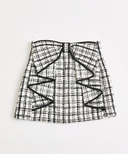 OLIVE des OLIVE（オリーブデオリーブ）の「【Belle Charme】バックリボンツイードスカート（スカート・レディース・オフホワイト/ボルドー/ブラック・FREE）」の4枚目の写真
