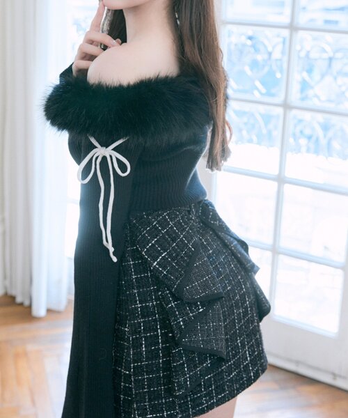 セール】【Belle Charme】バックリボンツイードスカート（スカート