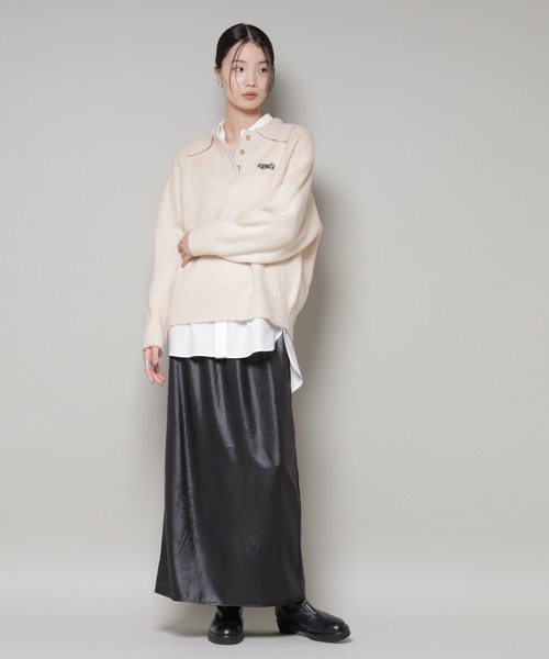 PENNEYS（ぺニーズ）の「PENNEYS別注TheFOXシャギーポロニット（ニット/セーター・レディース・アイボリー/レッド系その他/チャコール・FREE）」の16枚目の写真
