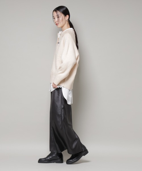 PENNEYS（ぺニーズ）の「PENNEYS別注TheFOXシャギーポロニット（ニット/セーター・レディース・アイボリー/レッド系その他/チャコール・FREE）」の17枚目の写真