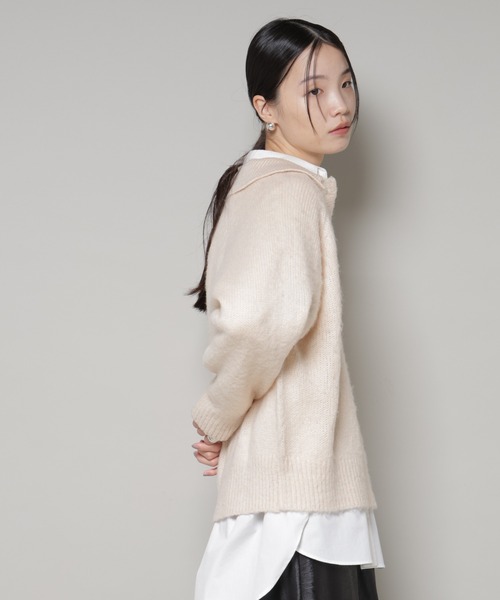 PENNEYS（ぺニーズ）の「PENNEYS別注TheFOXシャギーポロニット（ニット/セーター・レディース・アイボリー/レッド系その他/チャコール・FREE）」の14枚目の写真