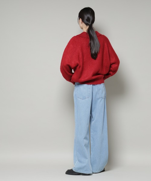 PENNEYS（ぺニーズ）の「PENNEYS別注TheFOXシャギーポロニット（ニット/セーター・レディース・アイボリー/レッド系その他/チャコール・FREE）」の11枚目の写真