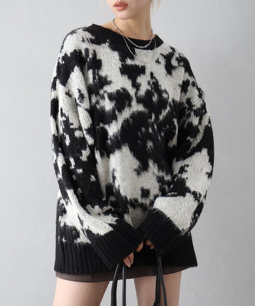 希少⭐️ショット×グレイトフルデッド 総柄ニット 肉厚 XL相当 美品 黒×白 希少⭐️ショット×グレイトフルデッド 総柄ニット 肉厚 XL相当 美品 黒