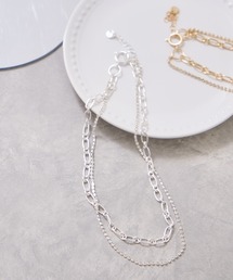 VIS | ラインストーンレイヤードネックレス(ネックレス)