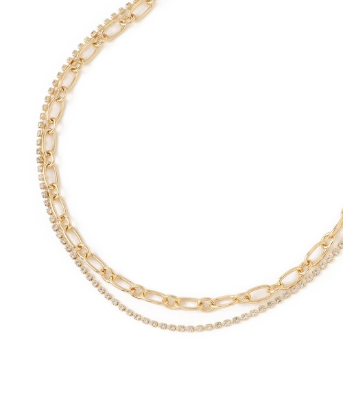 VIS（ビス）の「ラインストーンレイヤードネックレス（ネックレス・レディース・シルバー/ゴールド・FREE）」の12枚目の写真