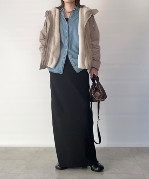 ikka(イッカ)の「【雑誌InRed12月号掲載】ライナー付き3WAYマウンテンパーカー【親子コーデ】(マウンテンパーカー・レディース・チェリーレッド/ベージュ/ネイビー/カーキ・M/L/S)」の7枚目の写真