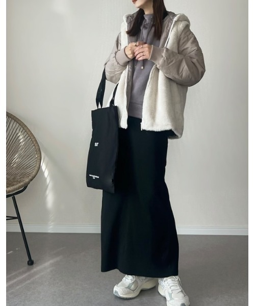 ikka(イッカ)の「【雑誌InRed12月号掲載】ライナー付き3WAYマウンテンパーカー【親子コーデ】(マウンテンパーカー・レディース・チェリーレッド/ベージュ/ネイビー/カーキ・M/L/S)」の5枚目の写真