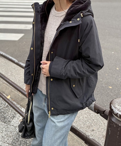 ikka(イッカ)の「【雑誌InRed12月号掲載】ライナー付き3WAYマウンテンパーカー【親子コーデ】(マウンテンパーカー・レディース・チェリーレッド/ベージュ/ネイビー/カーキ・M/L/S)」の19枚目の写真