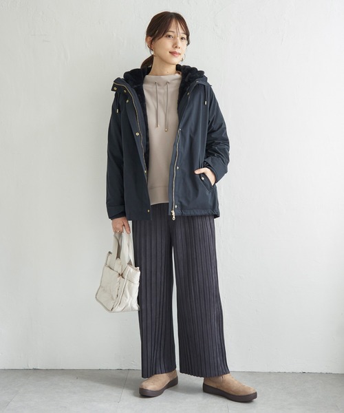 ikka(イッカ)の「【雑誌InRed12月号掲載】ライナー付き3WAYマウンテンパーカー【親子コーデ】(マウンテンパーカー・レディース・チェリーレッド/ベージュ/ネイビー/カーキ・M/L/S)」の15枚目の写真