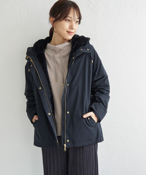 ikka(イッカ)の「【雑誌InRed12月号掲載】ライナー付き3WAYマウンテンパーカー【親子コーデ】(マウンテンパーカー・レディース・チェリーレッド/ベージュ/ネイビー/カーキ・M/L/S)」の17枚目の写真