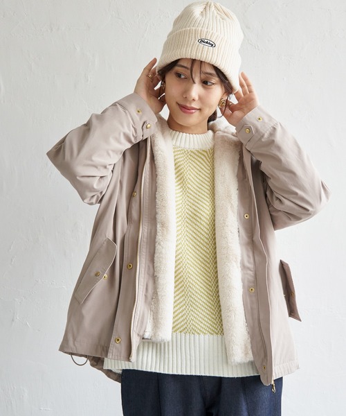 ikka(イッカ)の「【雑誌InRed12月号掲載】ライナー付き3WAYマウンテンパーカー【親子コーデ】(マウンテンパーカー・レディース・チェリーレッド/ベージュ/ネイビー/カーキ・M/L/S)」の14枚目の写真