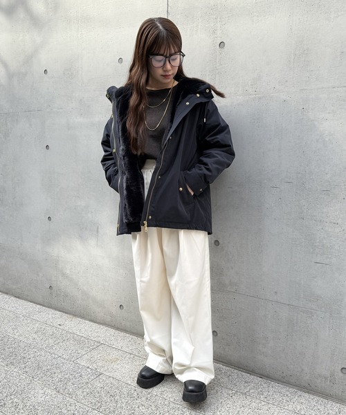 ikka(イッカ)の「【雑誌InRed12月号掲載】ライナー付き3WAYマウンテンパーカー【親子コーデ】(マウンテンパーカー・レディース・チェリーレッド/ベージュ/ネイビー/カーキ・M/L/S)」の21枚目の写真