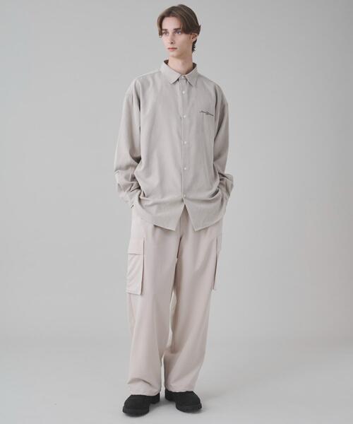 BROWNY（ブラウニー）の「BROWNY/フィブリルワンポイントBIGロングスリーブシャツ（シャツ/ブラウス・メンズ・サックスブルー/ライトベージュ/チャコールグレー・MEDIUM/LARGE）」の5枚目の写真