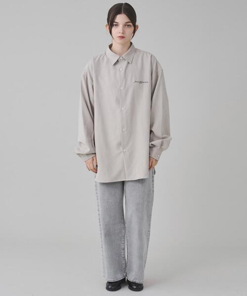 BROWNY（ブラウニー）の「BROWNY/フィブリルワンポイントBIGロングスリーブシャツ（シャツ/ブラウス・メンズ・サックスブルー/ライトベージュ/チャコールグレー・MEDIUM/LARGE）」の6枚目の写真