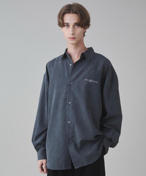 BROWNY（ブラウニー）の「BROWNY/フィブリルワンポイントBIGロングスリーブシャツ（シャツ/ブラウス・メンズ・サックスブルー/ライトベージュ/チャコールグレー・MEDIUM/LARGE）」の14枚目の写真