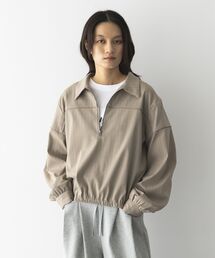 ピンストライプハーフZIPプルオーバー